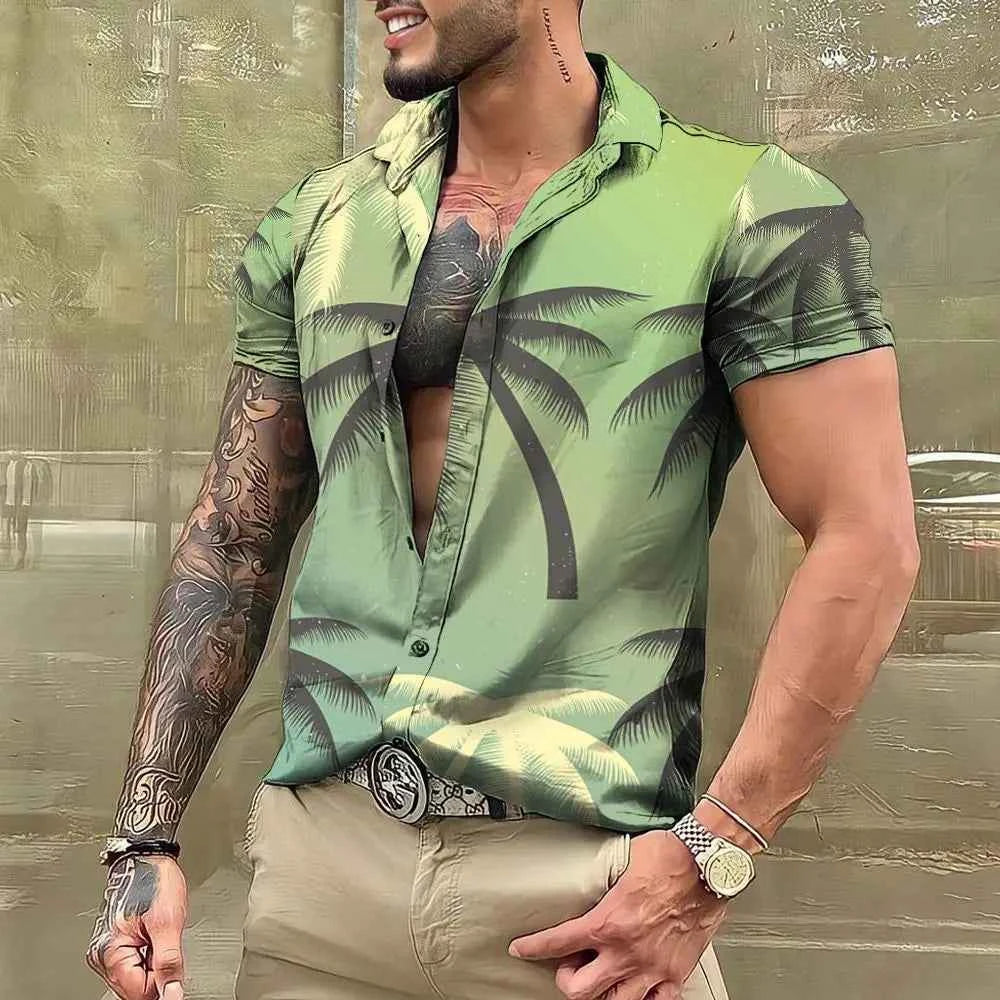 2024 Coconut Tree Shirts For Men 3d Printed Men&