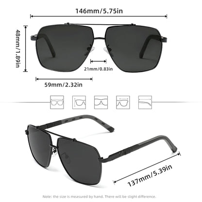 KINGSEVEN Square Polarized Sunglasses – UV400 Mirror Aluminum Frame for Men &amp; Women