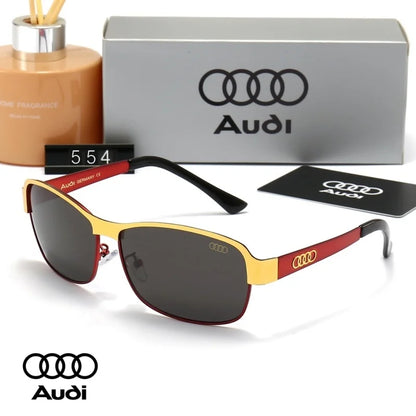 Audi Polarized Sunglasses – Unisex UV400 Anti-Glare Square Alloy Frame Sport &amp; Driving Shades