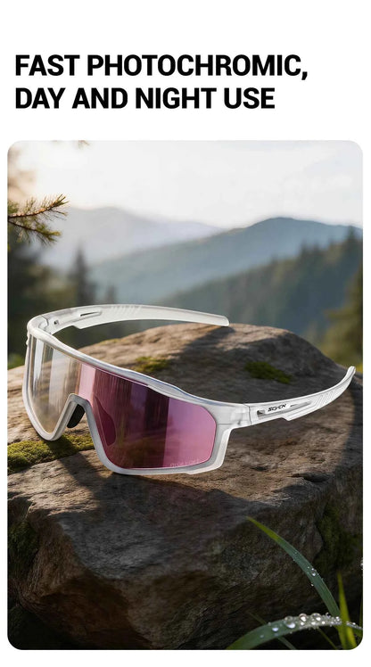 SCVCN Hiking Eyewear Photochromic Bike Cycling Sunglasses Men Outdoor Sports MTB UV400 Goggles Women Running Windproof Glasses