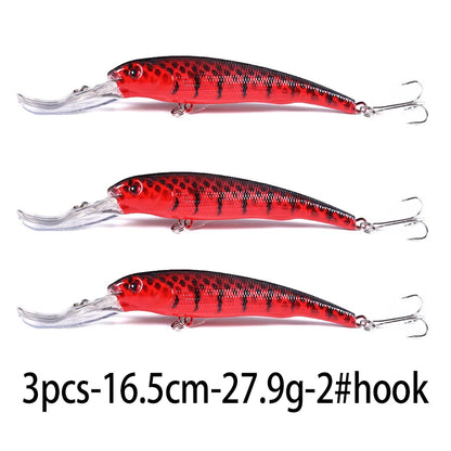 165mm 28g Deep Diving Minnow Fishing Lure – Hard Bait Wobbler for Bass, Pike &amp; Sea Fishing
