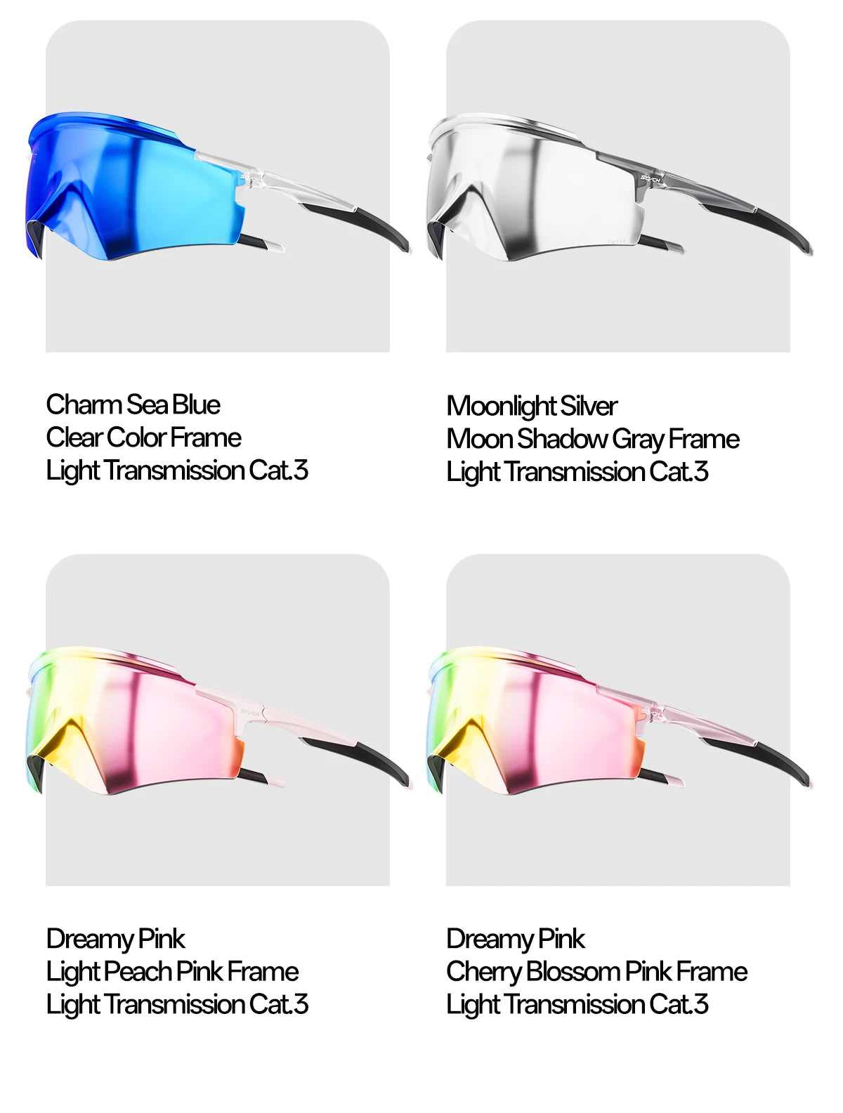 SCVCN Cycling Sunglasses – UV400 Waterproof Photochromic TR-90 Frame 146mm Wide Lens for MTB, Running &amp; Outdoor Sport