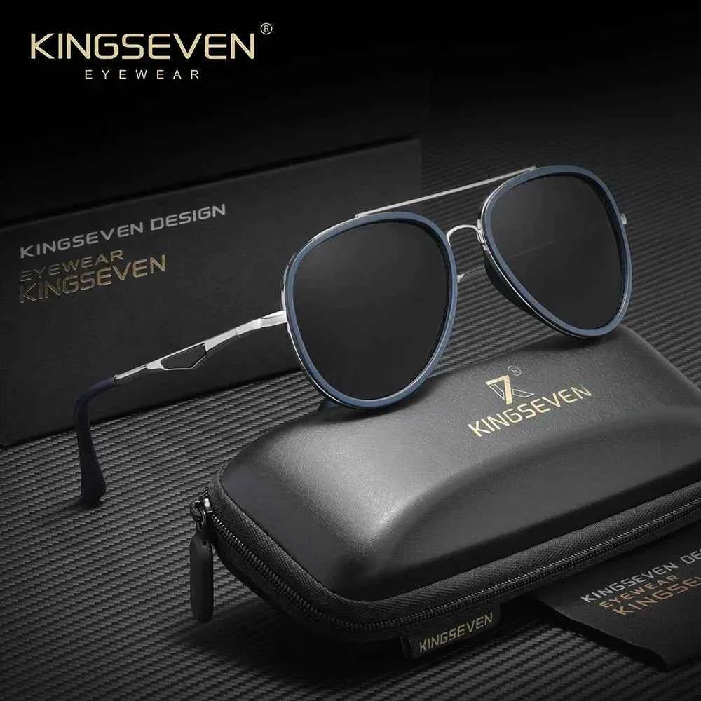 KINGSEVEN 7936111 Compact Pilot Sunglasses – TAC Polarized, UV400, Plastic Frame, Unisex