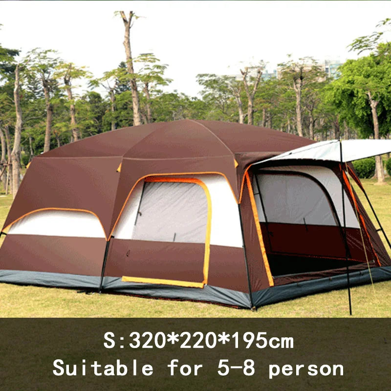 2-Bedroom Family Camping Tent – 5 to 8 Person Double Layer Cabin Tent, Rainproof