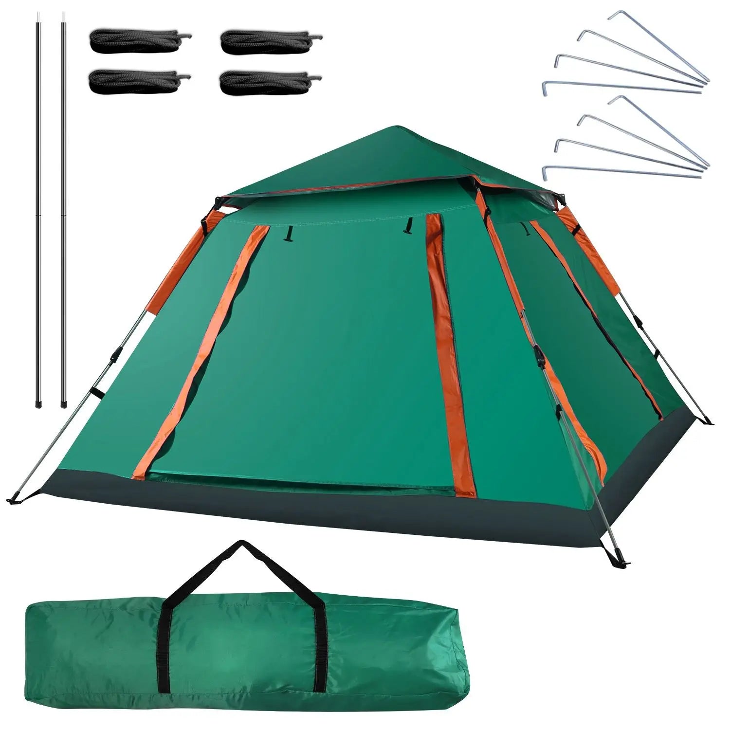 4-5 Person Camping Tent with 2 Mosquito Net Windows + Carrying Bag
