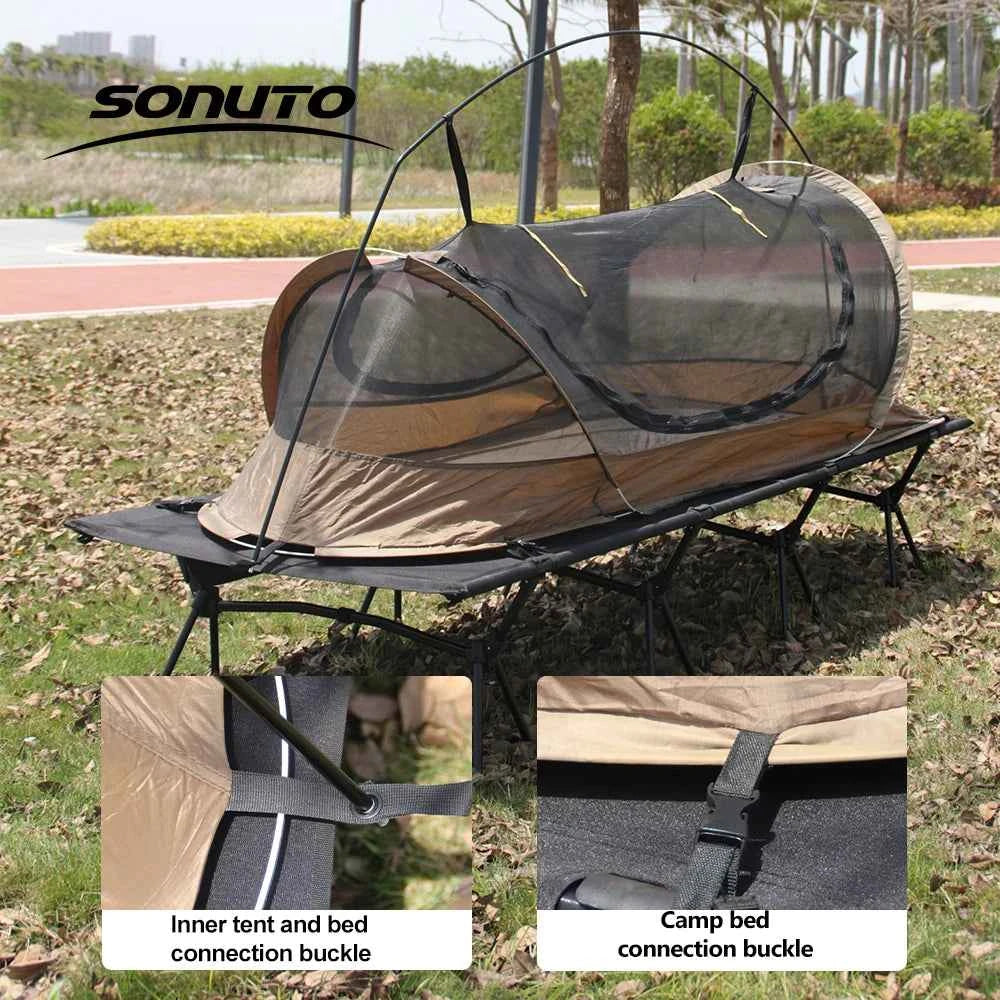 Sonuto 1-Person Camping Tent – Waterproof, Windproof, 4-Season with Aluminum Poles