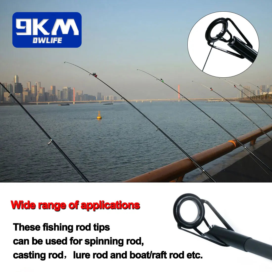 9KM DWLIFE Fishing Rod Tip Repair Kit – Stainless Steel &amp; Ceramic Ring | 24–240 Pcs | Saltwater &amp; Freshwater