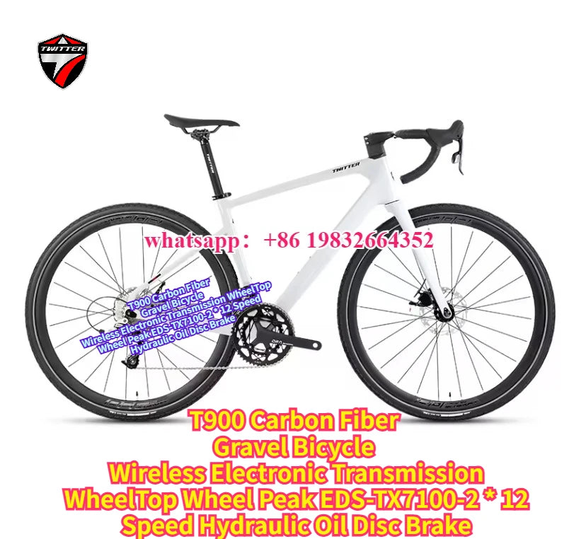 TWITTER Gravel Bike V1 – Wireless Electronic Groupset, Carbon Fiber Frame, Hydraulic Disc Brake