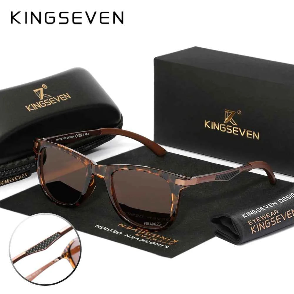 KINGSEVEN 7537 Polarized Sunglasses – Aluminium-Magnesium, Rectangle, UV400, Unisex