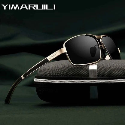 YIMARUILI 2490 Polarized Rectangle Sunglasses – Alloy Frame, UV400, Big Size 149mm