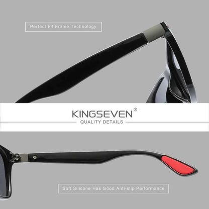 KINGSEVEN 7366 Polarized Sunglasses – Mirror, UV400, Square, Unisex
