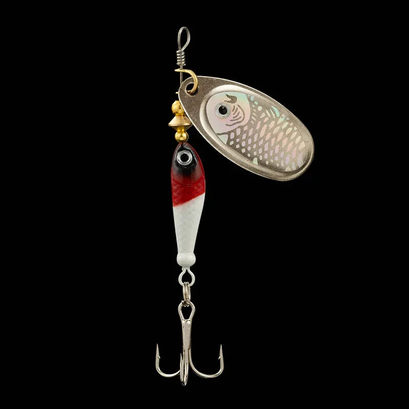 9g Rotating Fishing Bait Spoon Lure Metal Triple Hook Artificial Fish Wobbler Feeder for Enhanced Fishing Experience