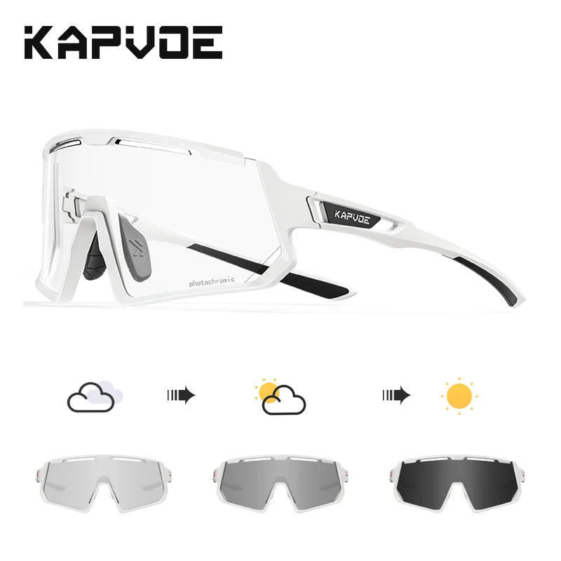 Kapvoe Photochromic Sunglasses for Men Cycling Glasses UV400 Sports Outdoor MTB Baseball Eyewear Women Sunglasses Cycling