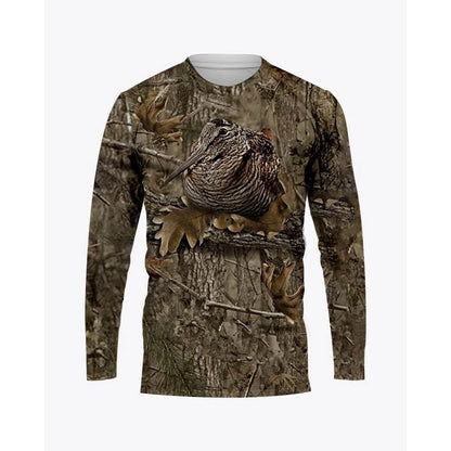Camo &amp; Wildlife Graphic Long-Sleeve T-Shirt – Unisex Oversized Pullover Tee