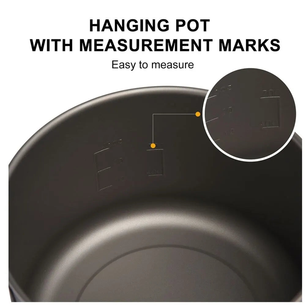 Widesea  Titanium Cookware  Titanium Cookware Set Tourism Cauldron Outdoor Cooking Pot Frying Pan Picnic Kitchen Hiking Trekking