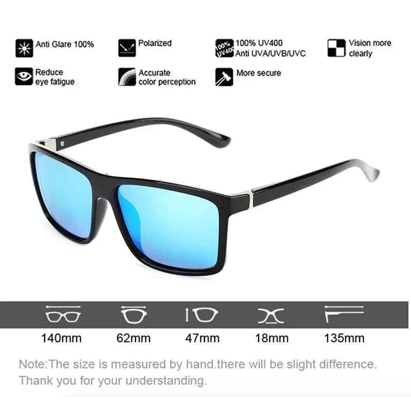 RareBray Polarized Sunglasses – Large Square Frame, UV400, Unisex