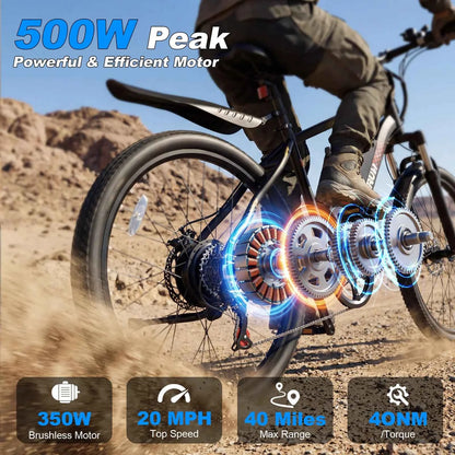 Varun M24-1 Adult Electric Bike, 500W Peak Power Electric Road Bike, 36V 7.8Ah Battery, 24-inch E-Bike, Max Speed 32km/h