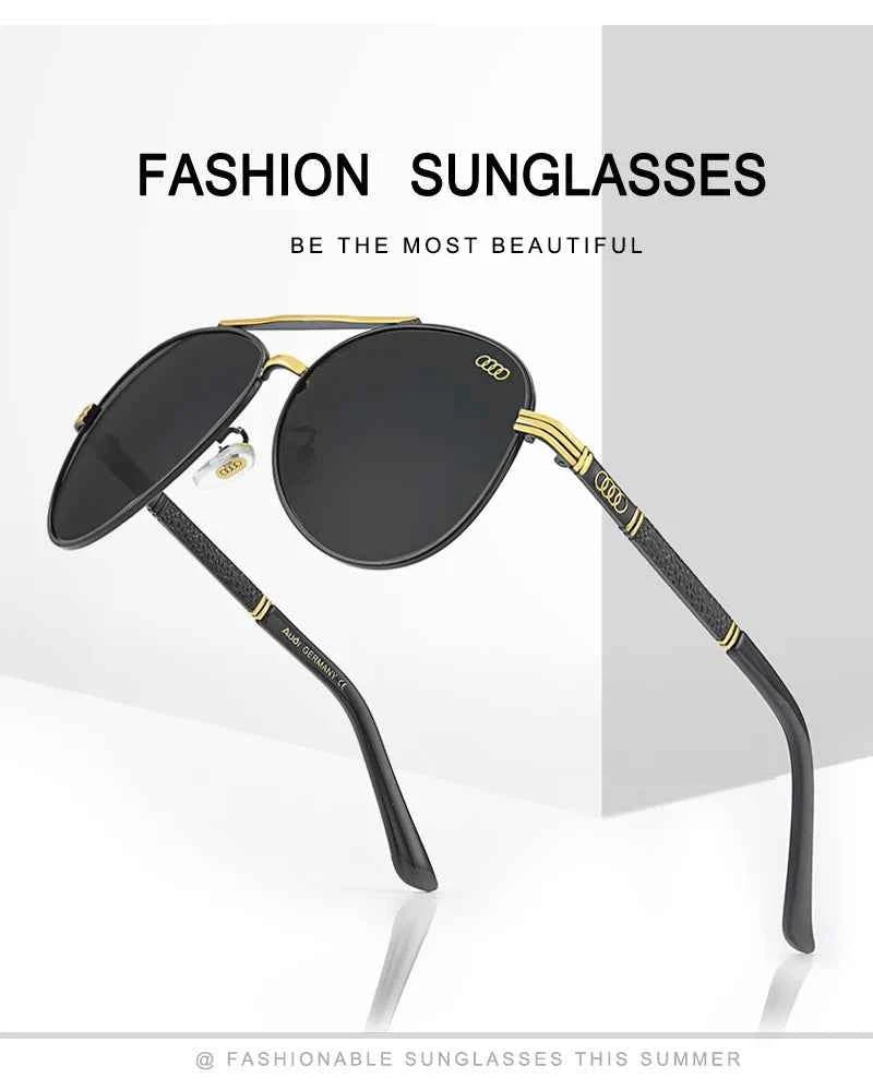 Audi UV400 Polarized AntiGlare Retro Flight Sunglasses Glasses for Motorcycle Classic FrogEye Outdoor Glasses Men Women 501