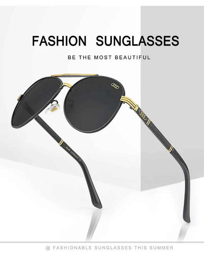 Audi UV400 Polarized AntiGlare Retro Flight Sunglasses Glasses for Motorcycle Classic FrogEye Outdoor Glasses Men Women 501