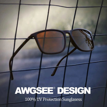 Classic Square Polarized Sunglasses – UV400 Lightweight Shades for Driving, Fishing &amp; Travel