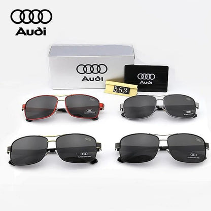 Audi Luxury Polarized Sunglasses – UV400 Anti-Reflective Rectangle Frame Unisex Driving &amp; Outdoor Eyewear (Model 55303)