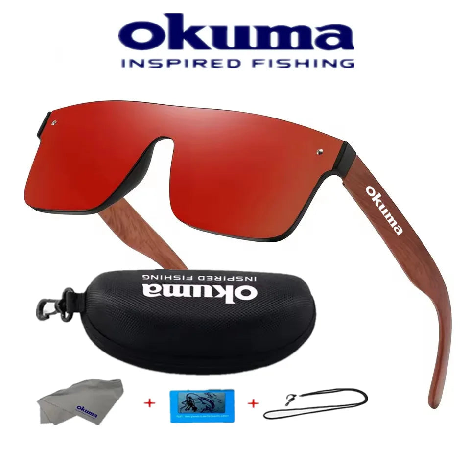Polarized Fishing Sunglasses UV400 – Wood Grain Arms, Cycling, Driving &amp; Outdoor