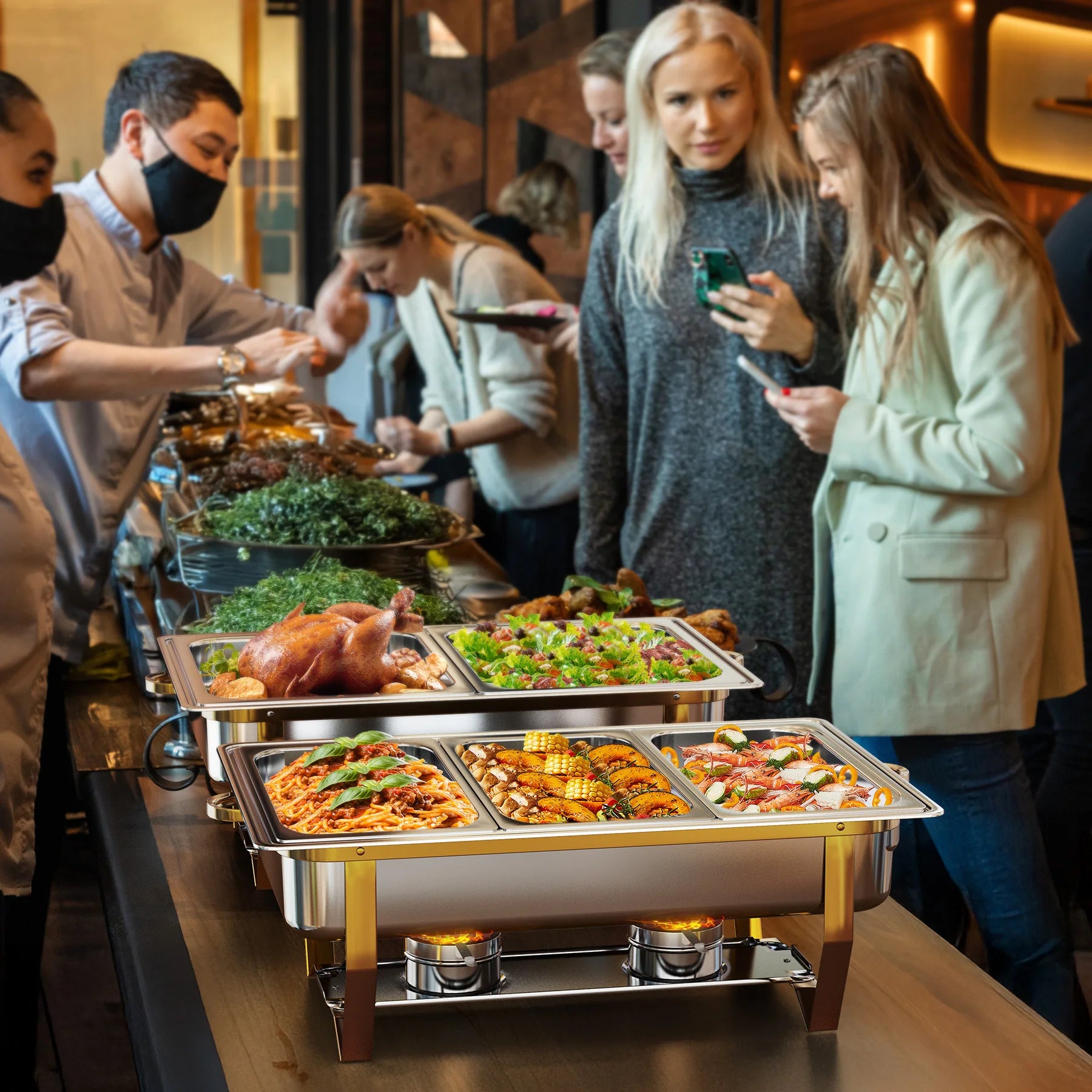 8QT Stainless Steel Camp Stove Chafing Dish