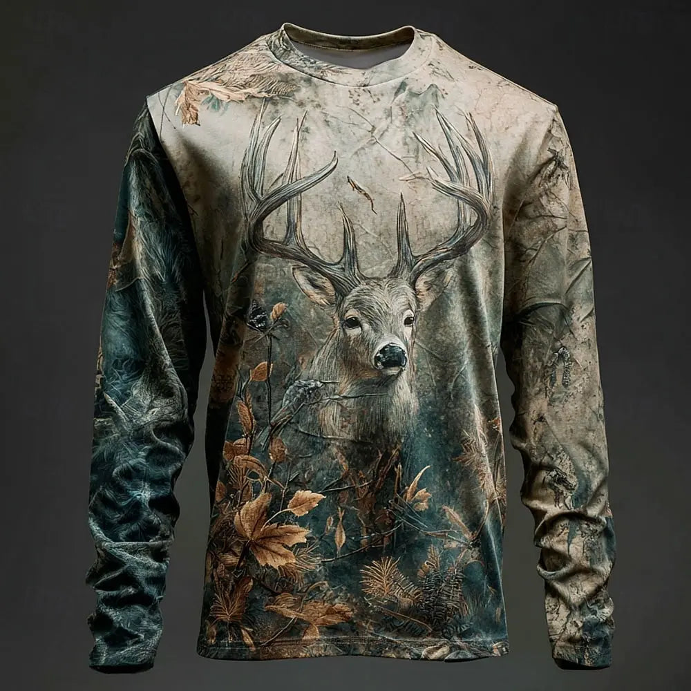 Men’s Camo Deer Print Long Sleeve Shirt | Nature Nest Supply