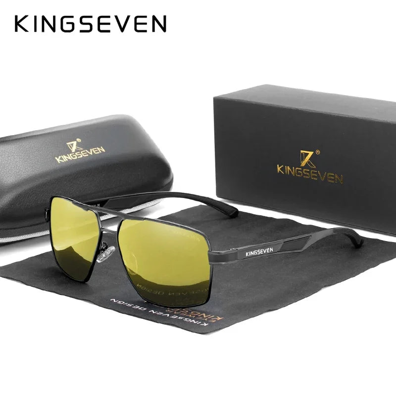 KINGSEVEN K7719 Polarized Rectangle Sunglasses – Aluminum Frame, UV400, Photochromic Options