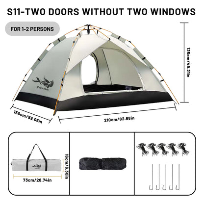 Pakicetus Pop-Up Tent – Instant Setup | Waterproof | Tarp-to-Shelter | Camping, Beach &amp; Fishing | Gold &amp; Gray