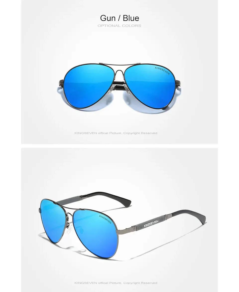 KINGSEVEN N7730 Polarized Pilot Sunglasses – Titanium Frame, Photochromic, UV400, Unisex