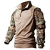 Men Outdoor Tactical Shirts Solid Training Long-Sleeve T-Shirt Tops Wear-Resistant Hunting Shirt Multi-Pocket Adventure Workwear