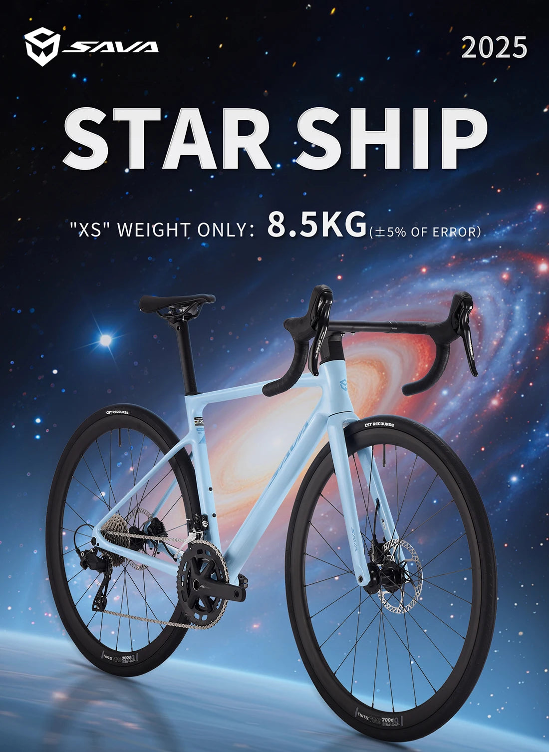 2025 SAVA NEW BIKE STAR SHIP Carbon Fiber Road Bike with HRD Dual Control Shifter Kit Road Racing Bike CE/UCI Certified