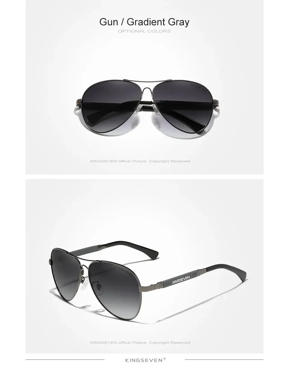 KINGSEVEN N7730 Polarized Pilot Sunglasses – Titanium Frame, Photochromic, UV400, Unisex