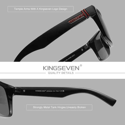 KINGSEVEN 750 Polarized Sunglasses – Square Frame, UV400, Unisex