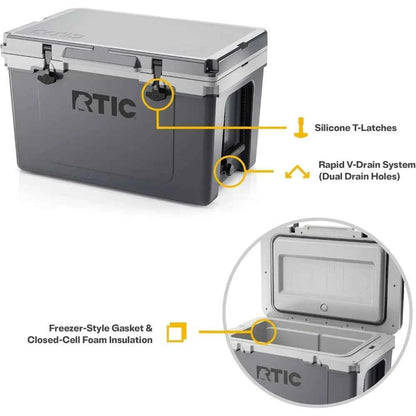 52-Quart Ultra-Light Hard Cooler – Insulated Ice Chest for Camping, Fishing, Beach &amp; Hunting