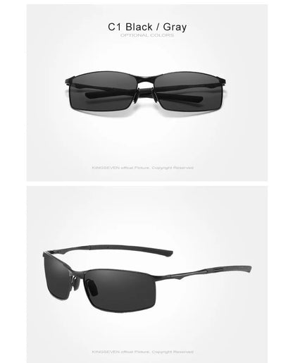 KINGSEVEN Fashion Alloy Frame Sunglasses – UV400 Polarized Rectangle