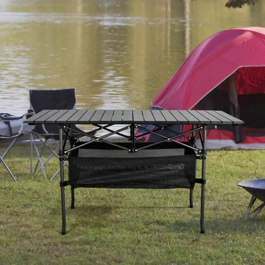 Aoran Aluminum Roll-Up Camping Table – Portable Folding Table with Carry Bag | Medium &amp; Large | Ships from US