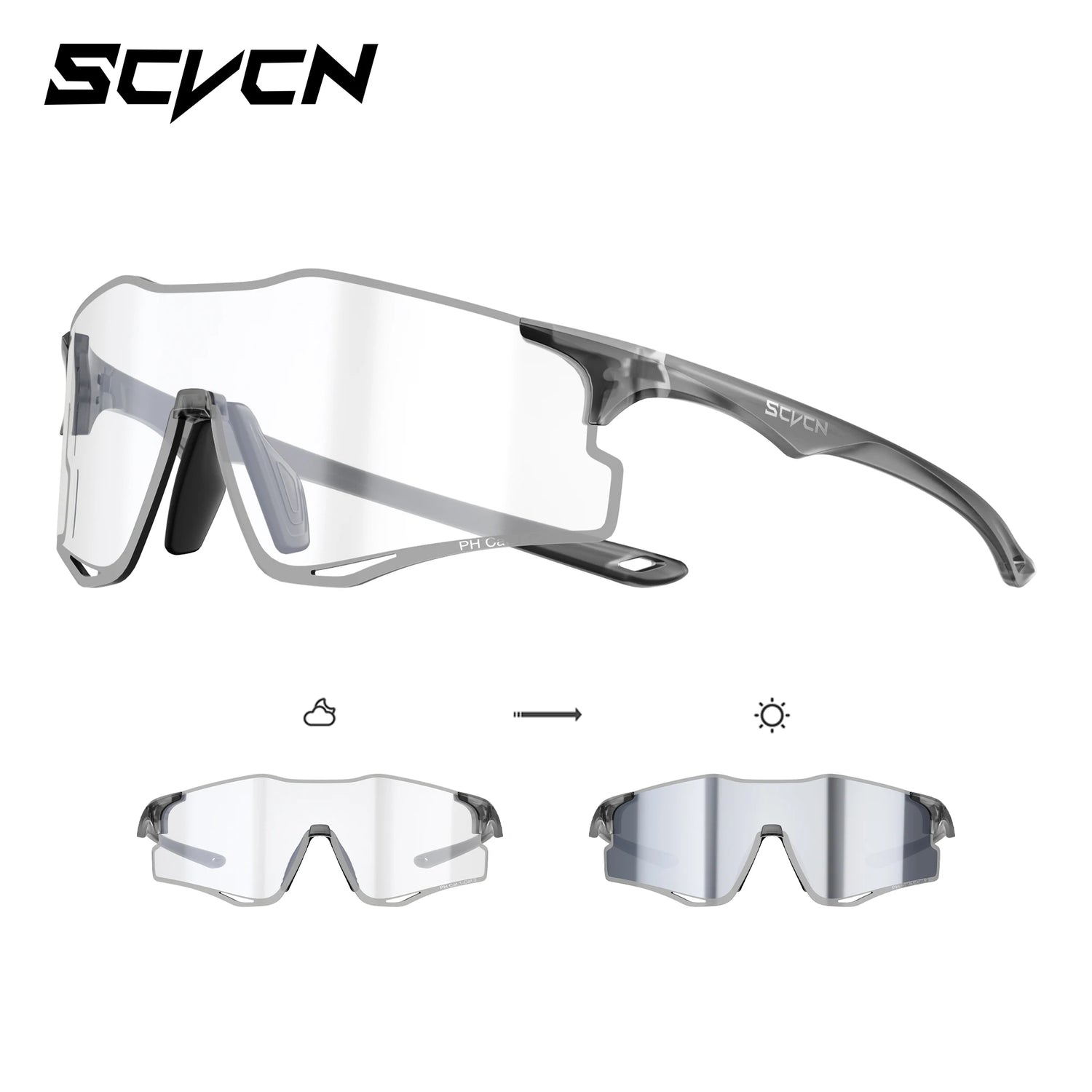 SCVCN Lightweight Running Sunglasses Cycling Glasses Photochromic UV400 for Men Cycling Road Bike Glasses Women Casual Hiking