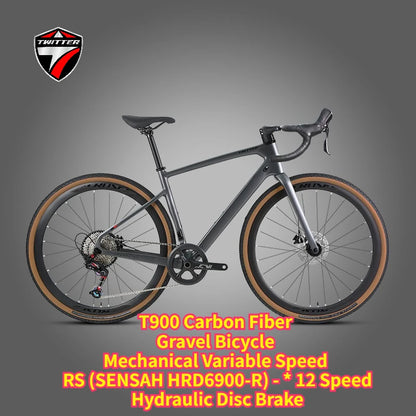 TWITTER Gravel Bike V1 – Wireless Electronic Groupset, Carbon Fiber Frame, Hydraulic Disc Brake