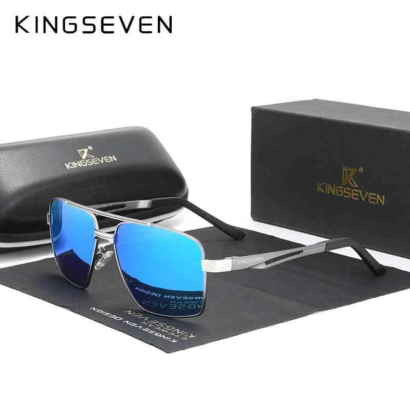 KINGSEVEN x7755 Aluminum Pilot Sunglasses – TAC Polarized Mirror, Anti-Reflective, UV400, Unisex
