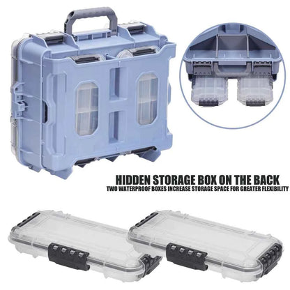 Large Capacity Waterproof Fishing Tackle Box – Hard Shell | Multi-Compartment | Portable | Fishing &amp; Camping