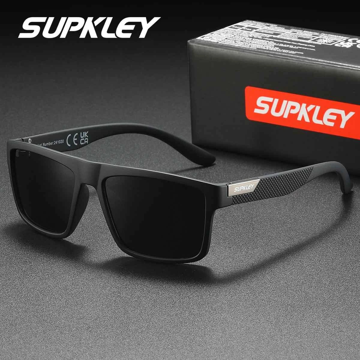 SUPKLEY Lightweight And Comfortable Business Style Polarized Sunglasses With Square Frame And Uv Protection