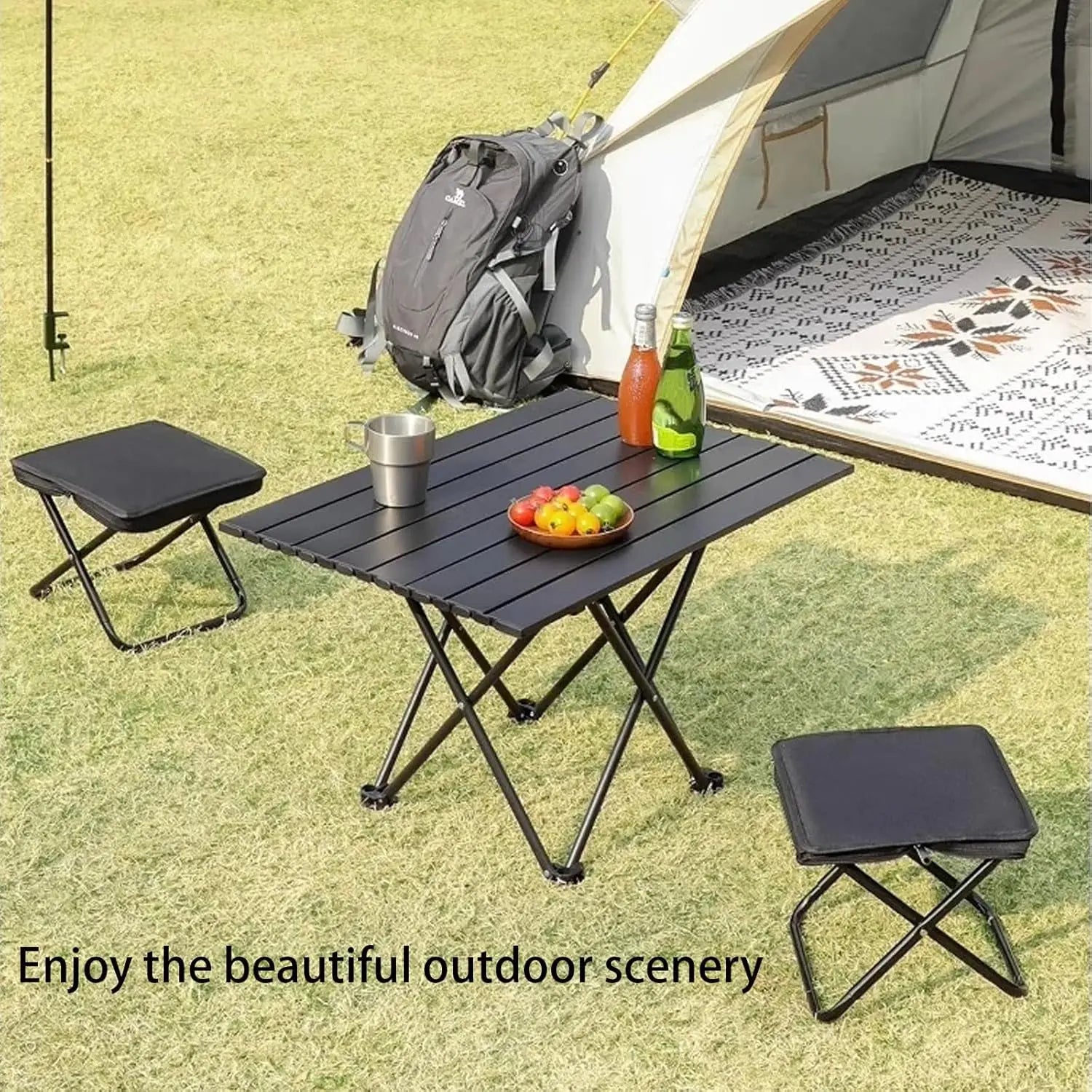 Ultralight Folding Camping Stool – Pocket-Sized 900D Oxford Seat for Fishing, Hiking, Backpacking &amp; Picnic