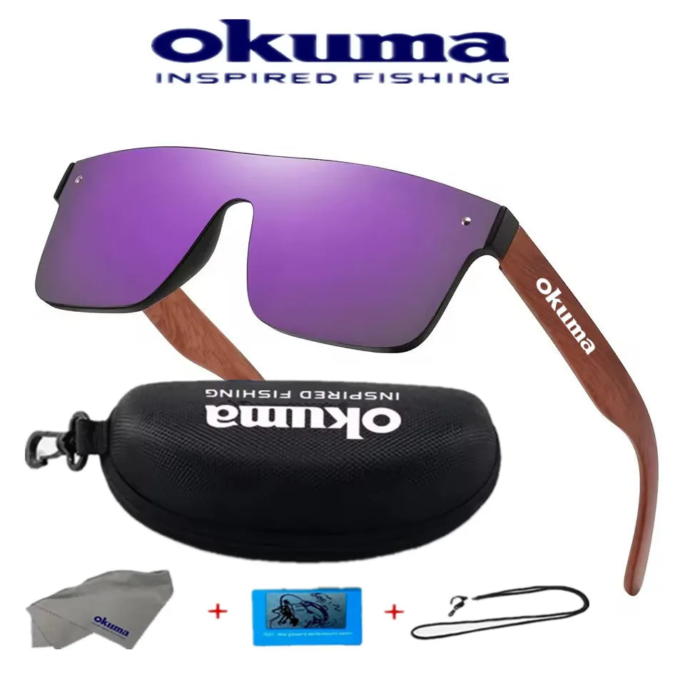 Polarized Fishing Sunglasses UV400 – Wood Grain Arms, Cycling, Driving &amp; Outdoor