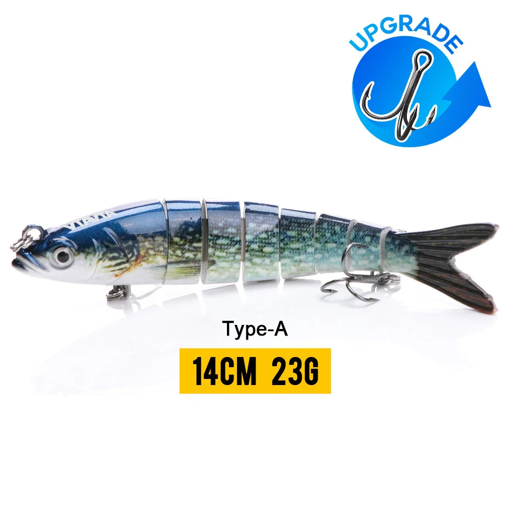 VTAVTA Jointed Swimbait Crankbait – Sinking Wobbler, 6/7/8-Segment, 10–14cm, 60+ Colors