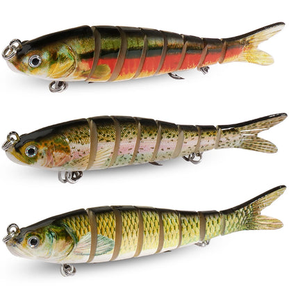 GOBAIT 3-Pack Jointed Swimbait – Slow Sinking Hard Lure with 3D Eyes, 11g / 16g / 27g