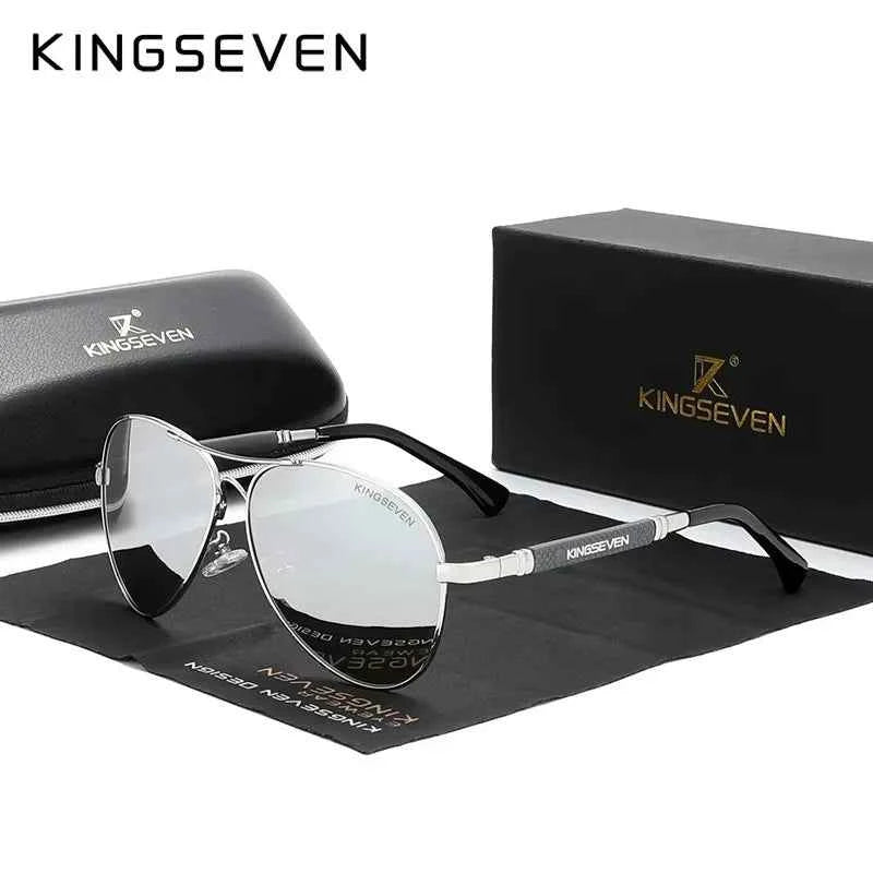 KINGSEVEN N7730 Polarized Pilot Sunglasses – Titanium Frame, Photochromic, UV400, Unisex