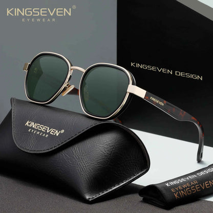 KINGSEVEN Polarized Round Sunglasses – Vintage Style UV400 for Men &amp; Women