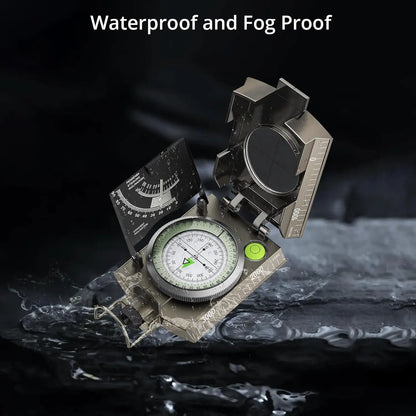 IP65 Waterproof Metal Compass with Clinometer – Precision Navigation for Camping, Hunting &amp; Hiking